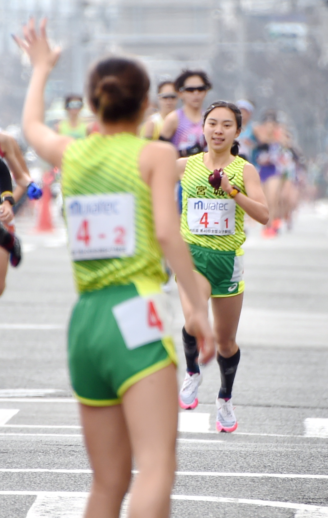 1区で区間3位と力走した宮城・杉森（右）（撮影・山田愛斗）