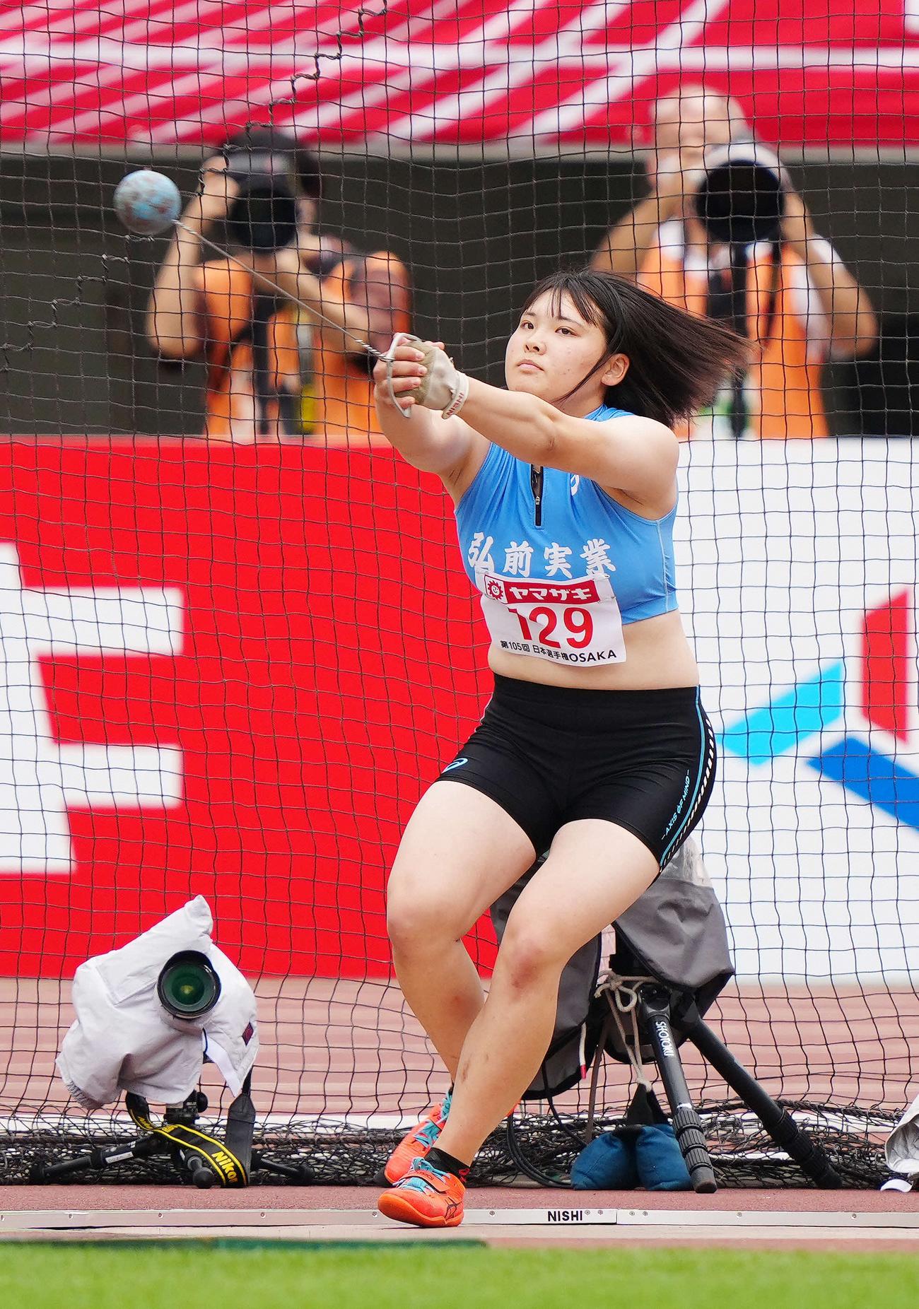 昨年6月の陸上日本選手権女子ハンマー投げで3位に入った村上