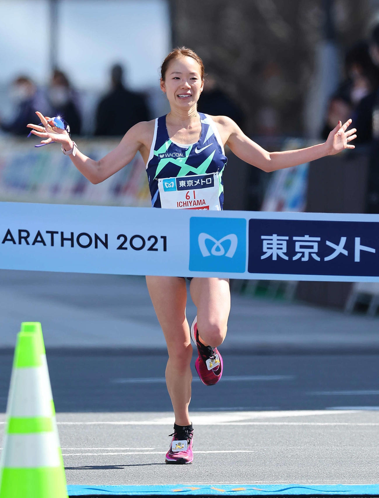 6日東京マラソンで日本人トップの一山麻緒（代表撮影）