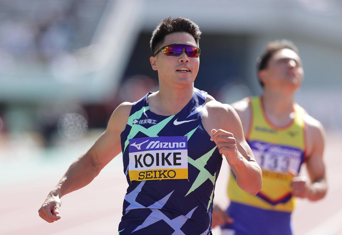 10秒49で優勝した小池（撮影・前田充）