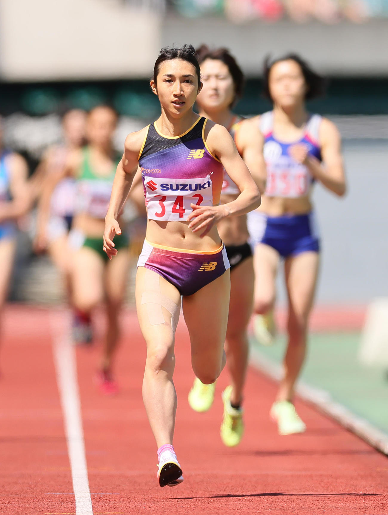 女子800メートルタイムレースで優勝した田中（撮影・足立雅史）
