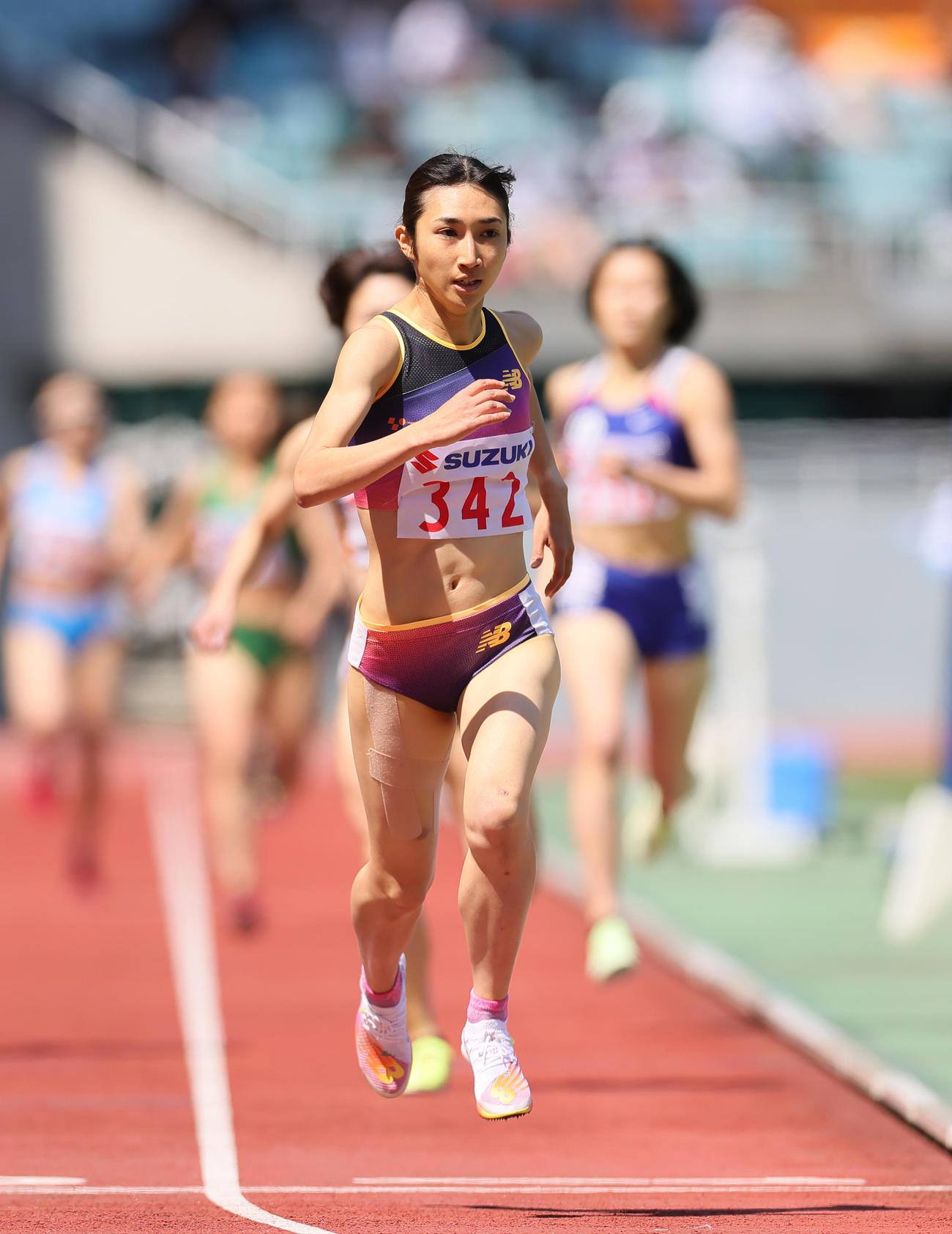 女子800メートルタイムレースで優勝した田中（撮影・足立雅史）