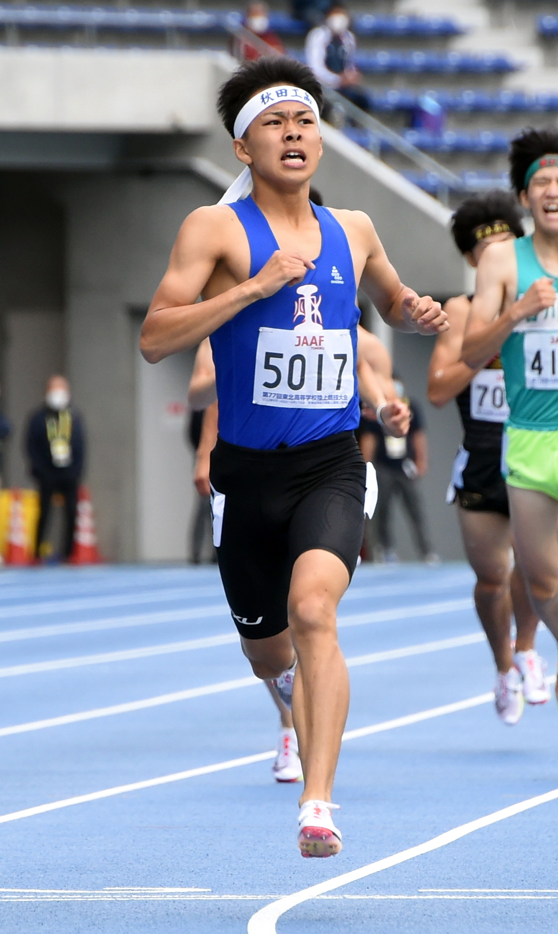 男子800メートルを大会新記録で優勝した秋田工・大野