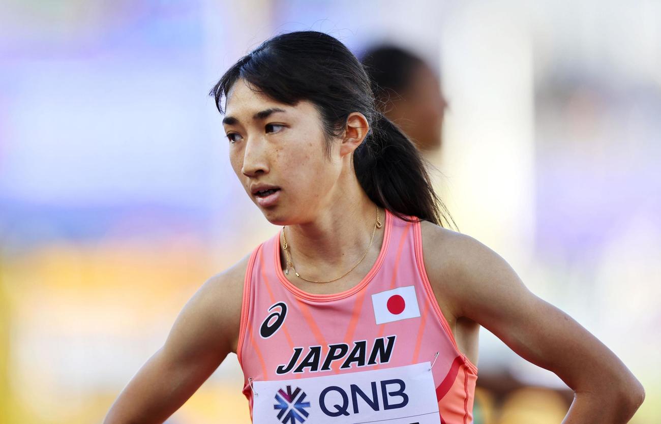 女子1500メートル予選　ゴールした田中希実＝ユージン（代表撮影）