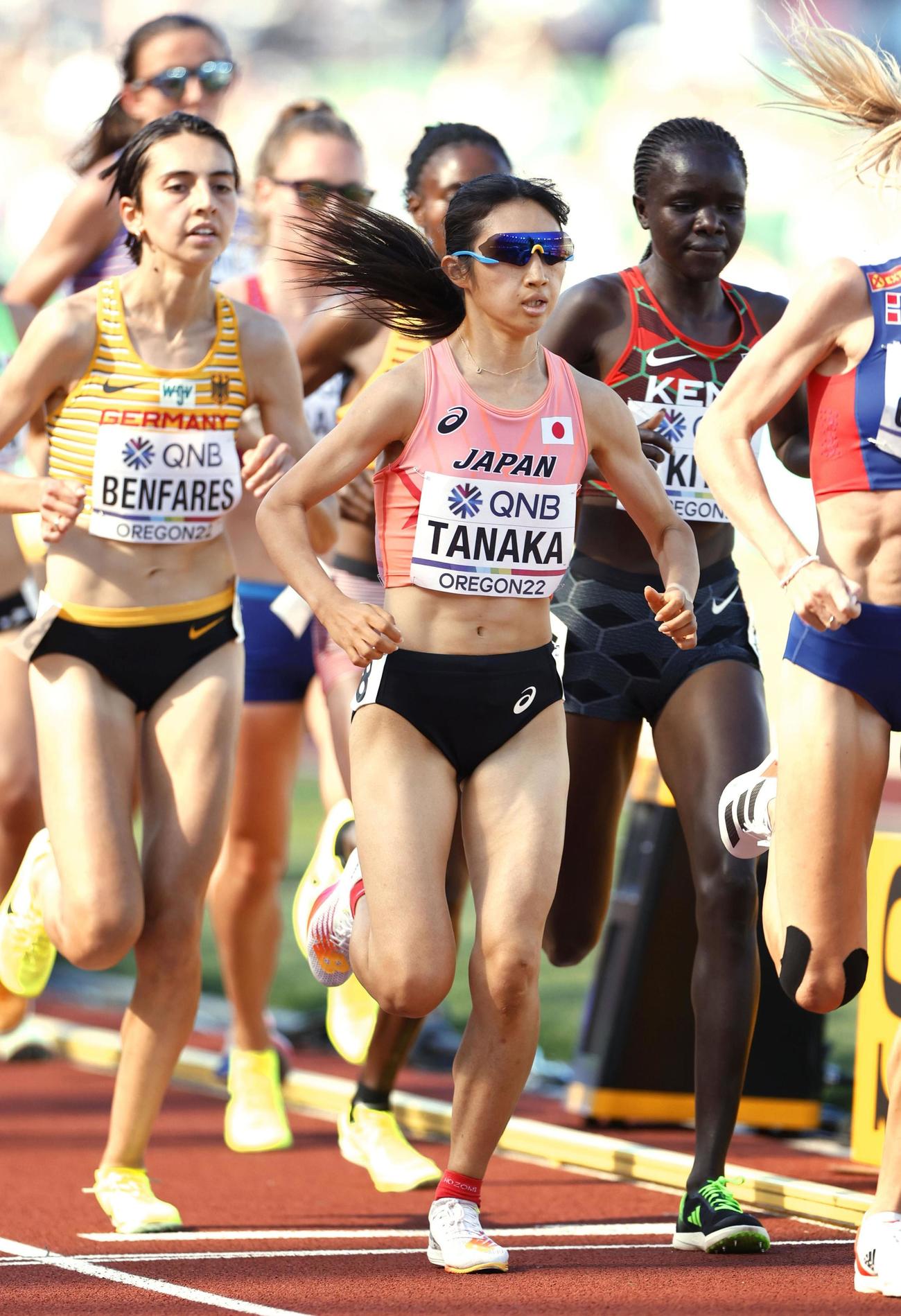 女子5000メートル予選で力走する田中希実（代表撮影）