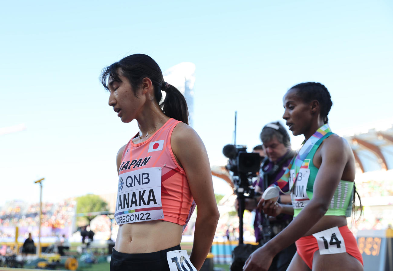 女子5000メートル決勝を走り終えた田中希実（代表撮影）