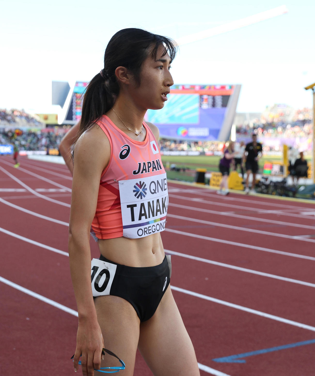 女子5000メートル決勝を走り終えた田中希実（代表撮影）