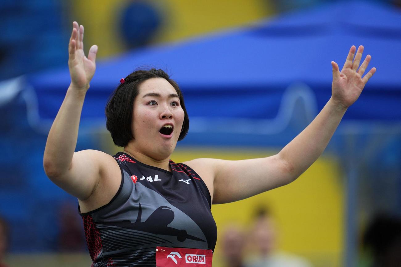 ダイヤモンドリーグ2度目の優勝を飾った女子やり投げの北口榛花（ロイター）