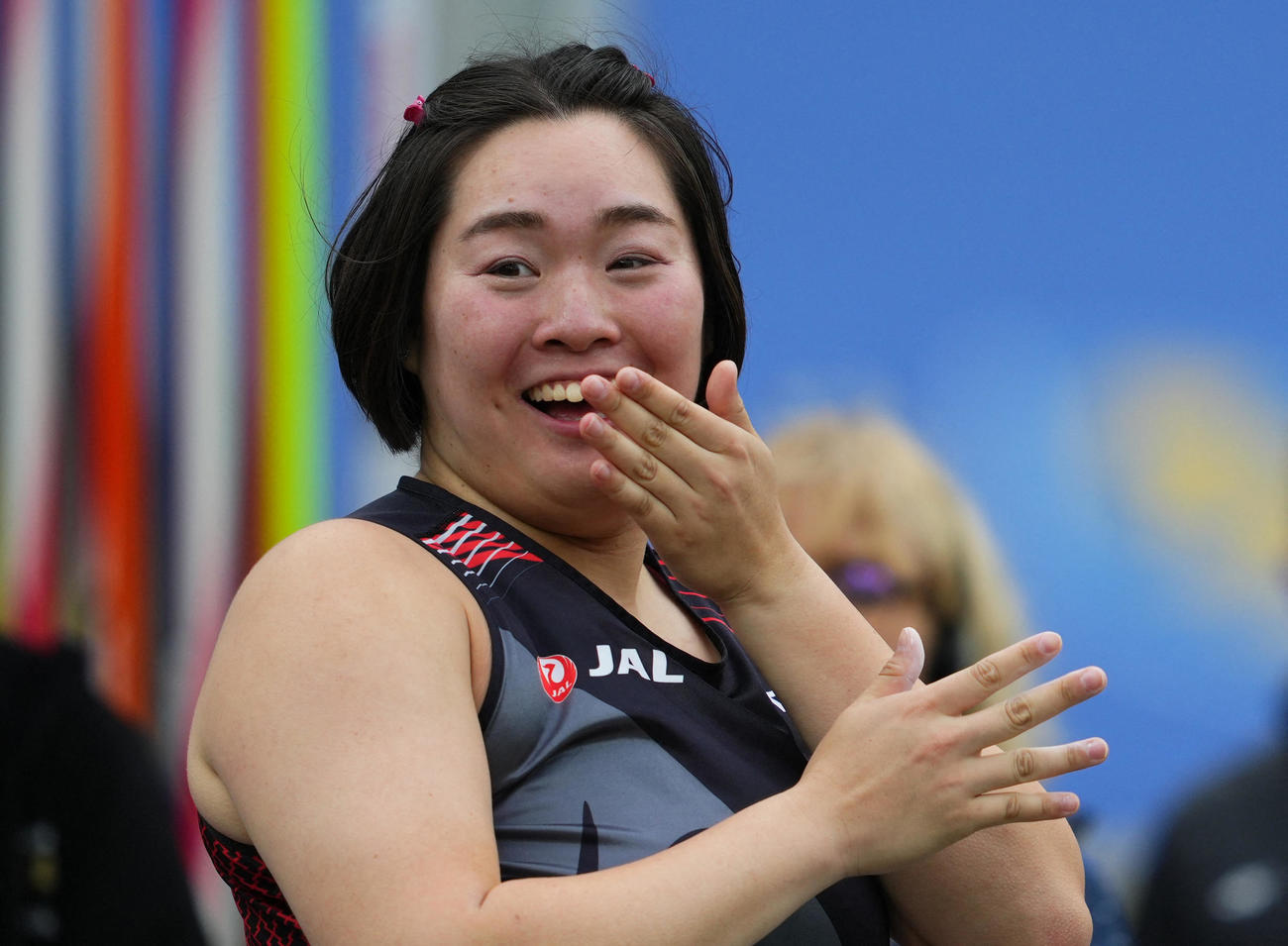 ダイヤモンドリーグ2度目の優勝を飾った女子やり投げの北口榛花（ロイター）
