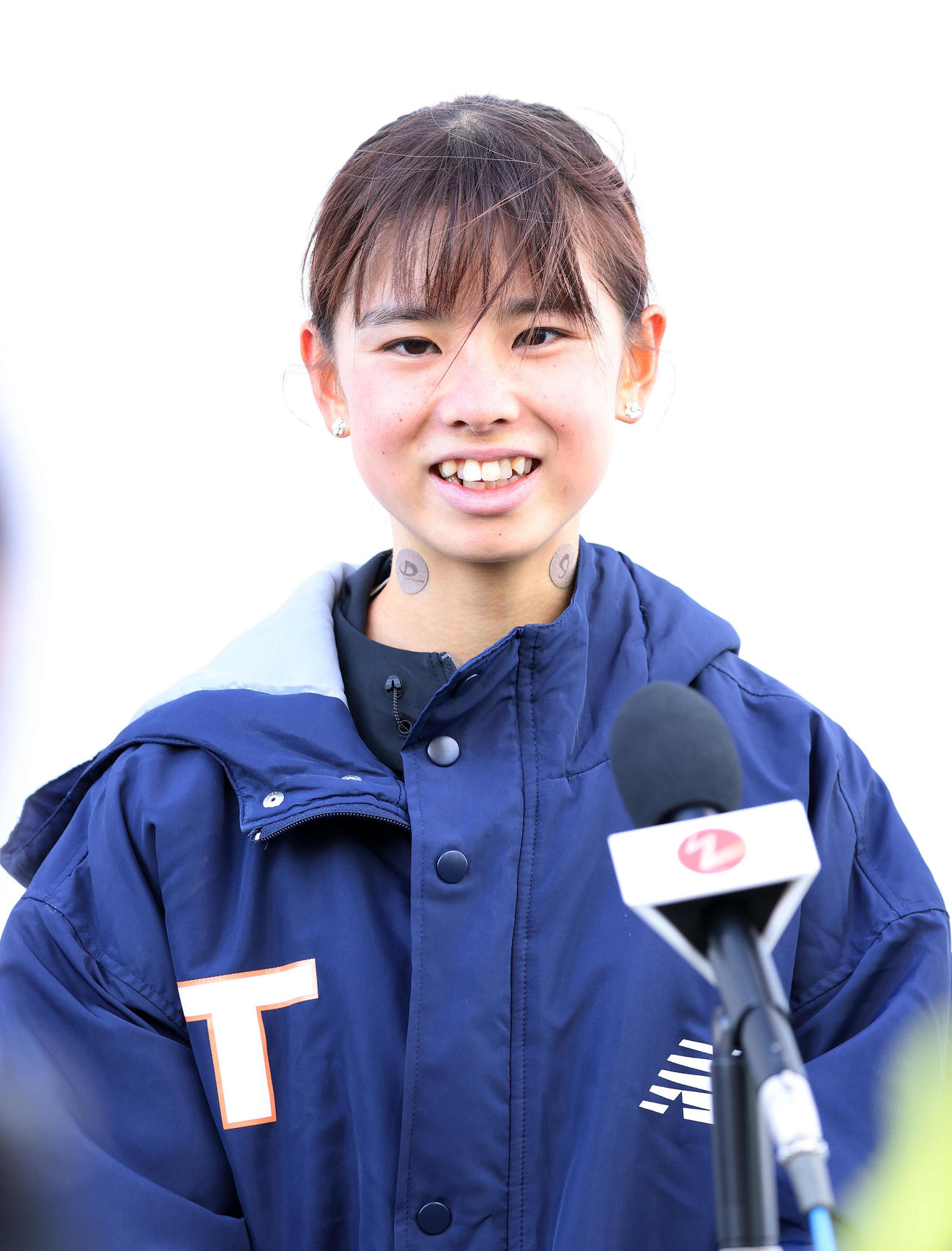 記者の質問に答える拓大・不破（撮影・鈴木正人）
