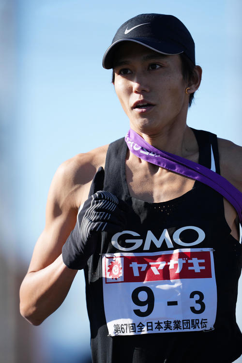 3区、力走するGMO大迫（撮影・横山健太）
