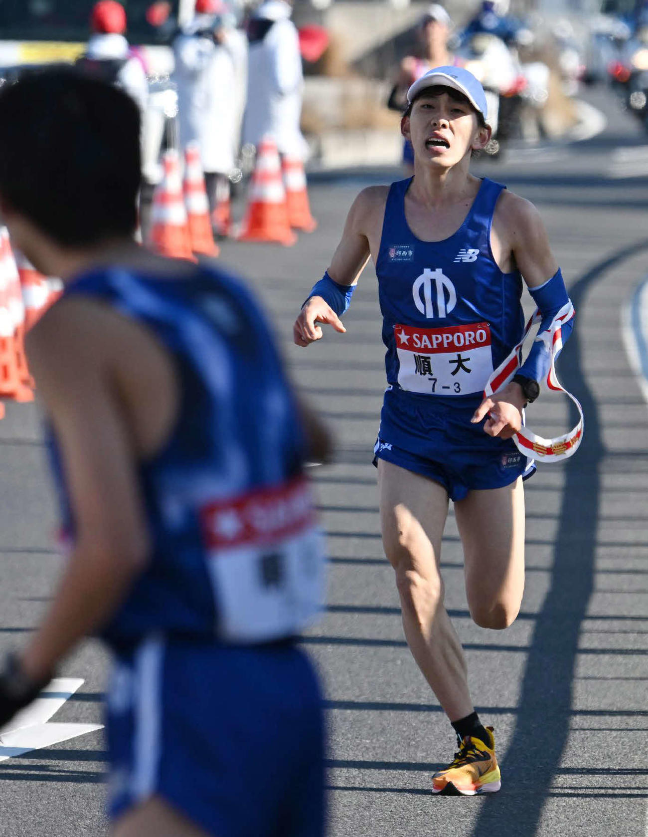 2022年1月2日、順大3区で力走した伊予田達弥（代表撮影）
