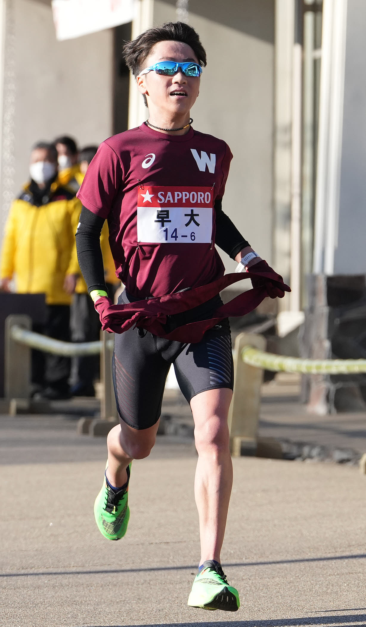 早大6区北村は小田原中継所に到着する（撮影・鈴木みどり）