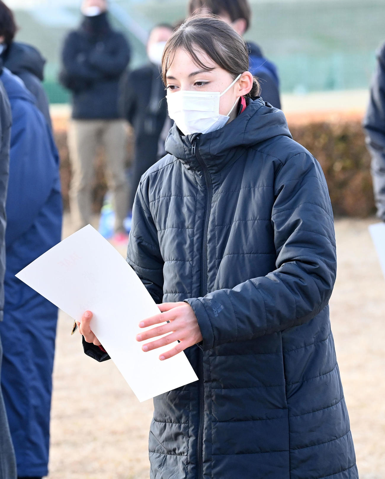優秀新人賞の表彰を受けたドルーリー朱瑛里（撮影・前岡正明）