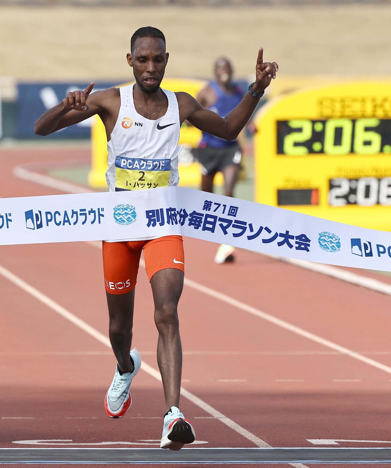 大会新記録で優勝したイブラヒム・ハッサン（撮影・上田博志）