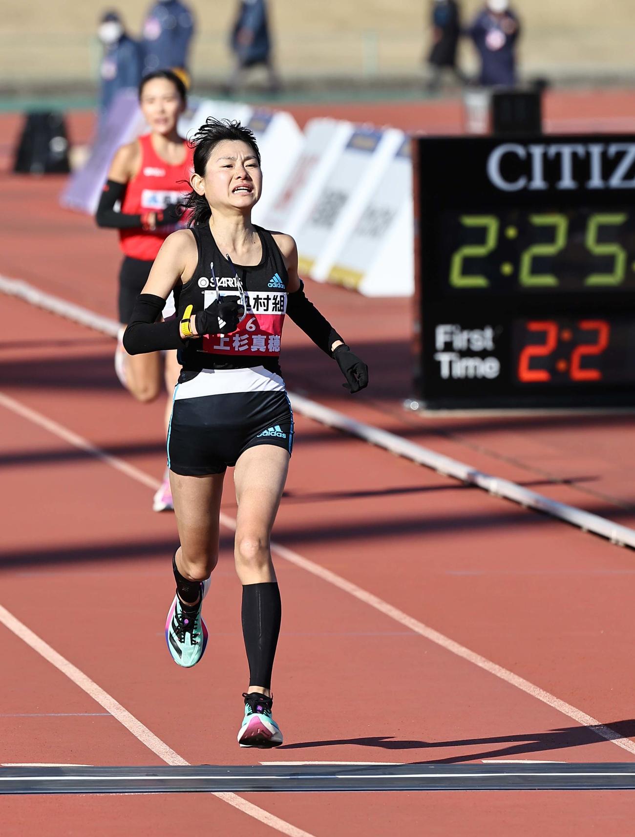 1月29日、大阪国際女子マラソンで4位の上杉真穂