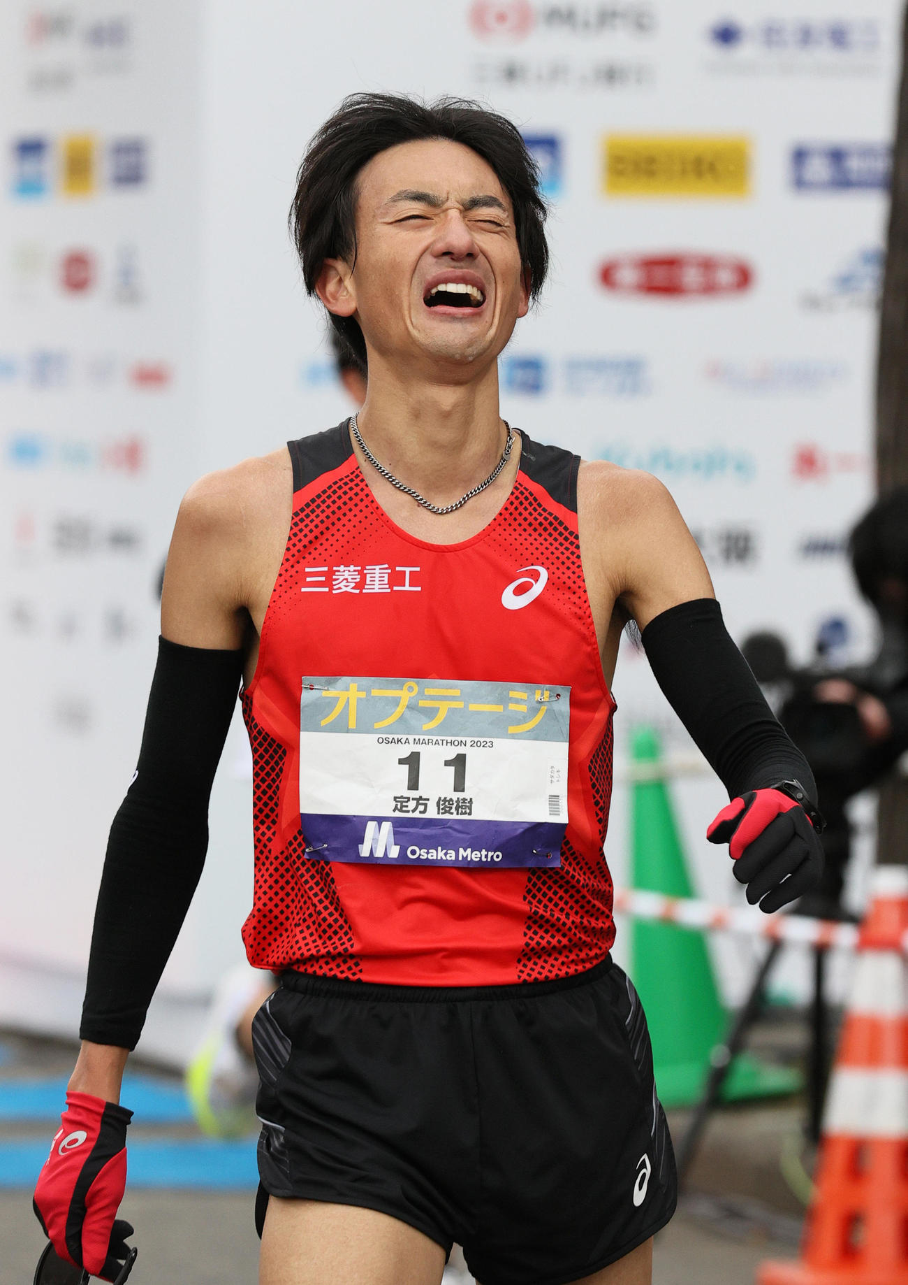 10位でゴールする定方（撮影・上山淳一）