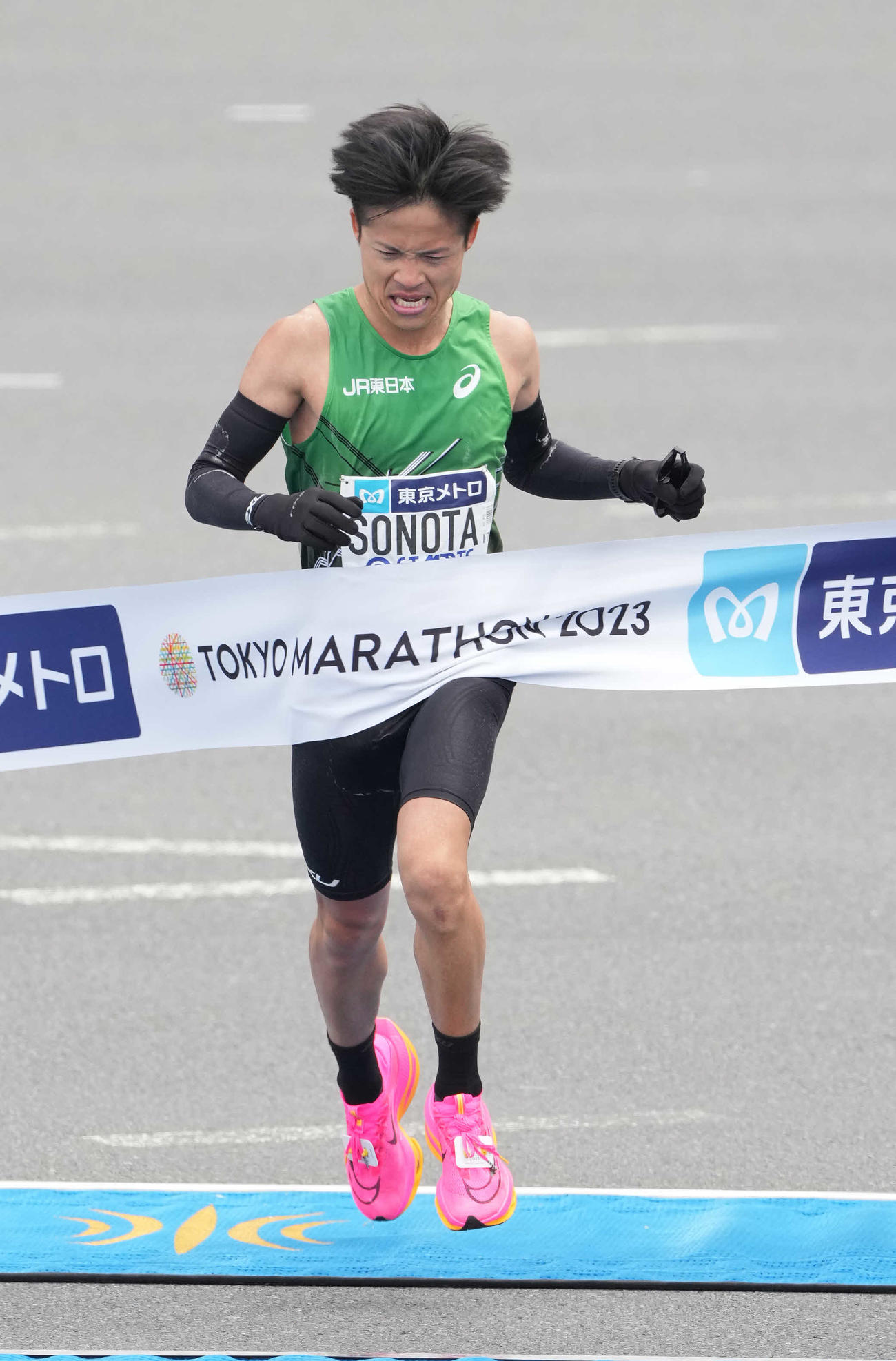 日本人2位でゴールする其田（撮影・鈴木みどり）