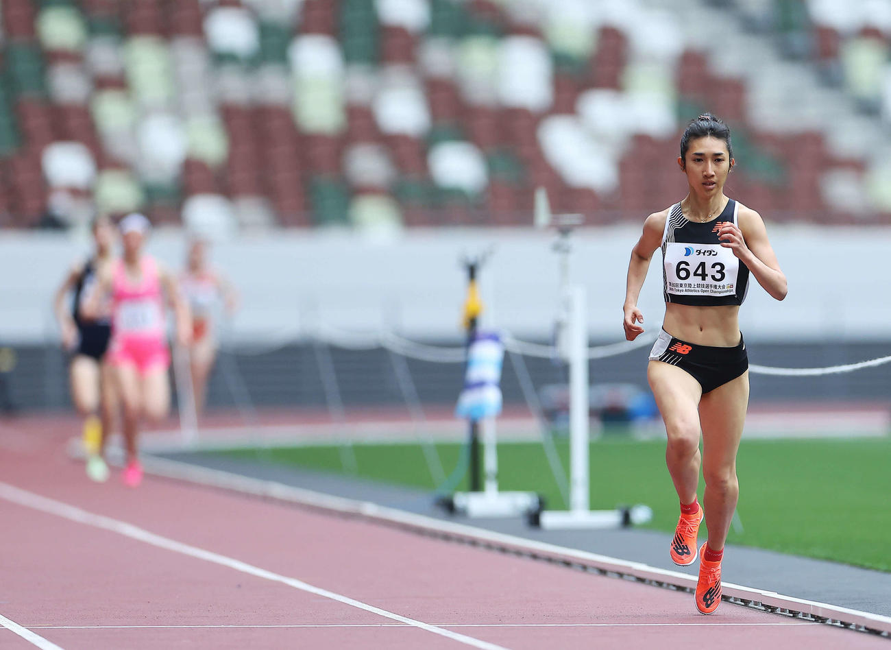 女子1マイル決勝　力走する田中（撮影・河田真司）