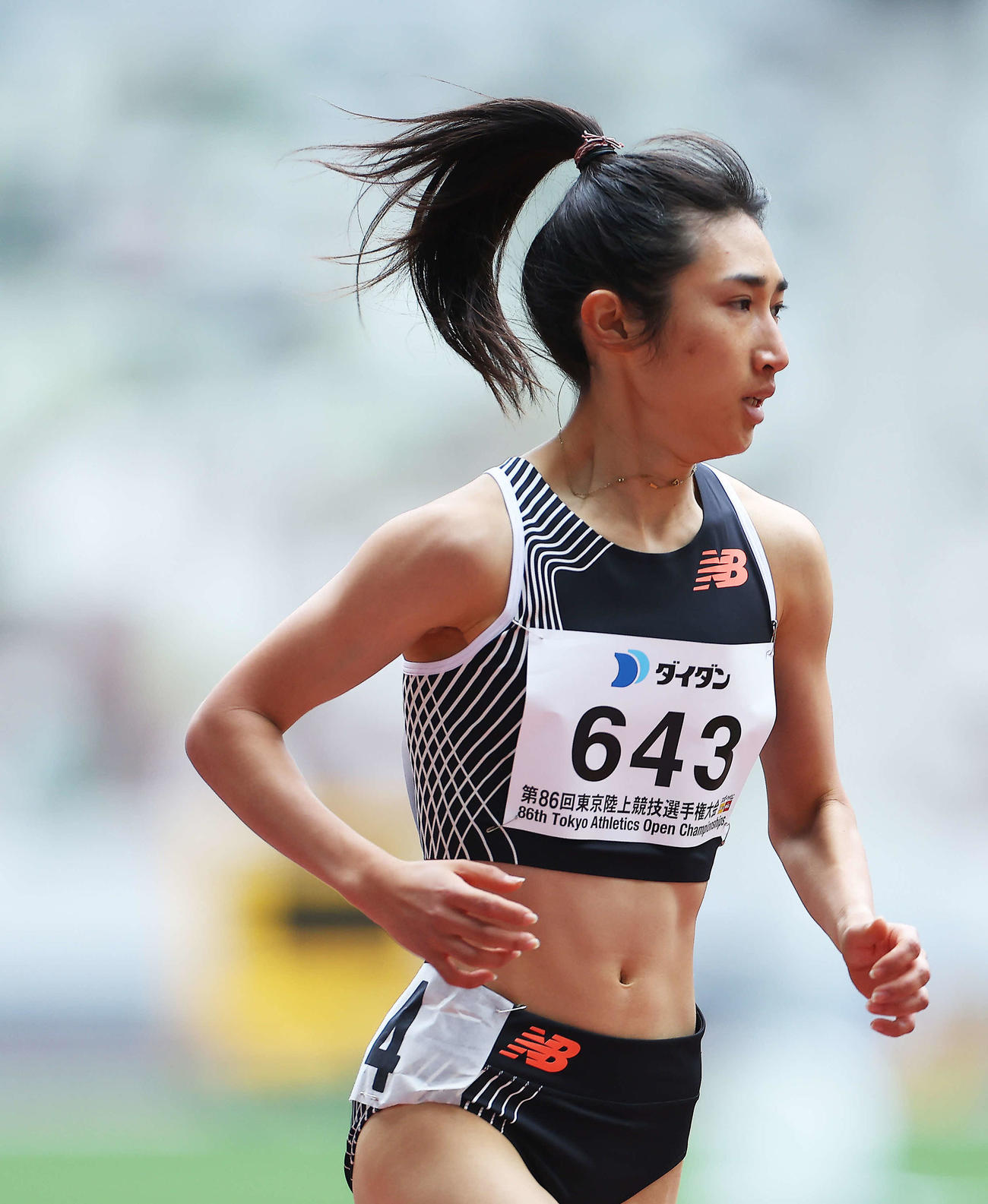 女子1マイル決勝　力走する田中（撮影・河田真司）