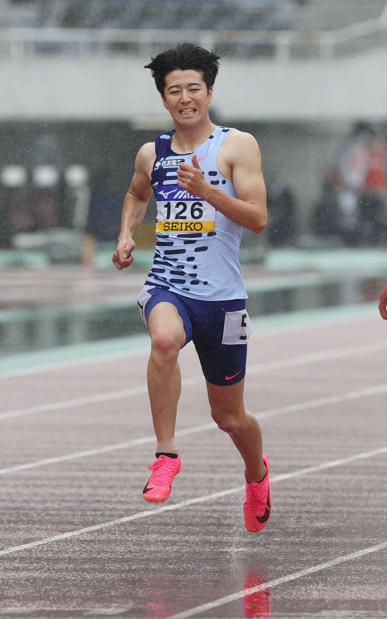 織田幹雄記念国際陸上競技大会　セイコーチャレンジ男子3組　3組6位に終わった多田修平（撮影・加藤孝規）