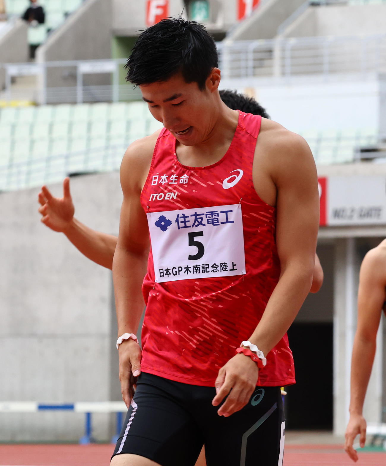 木南道孝記念陸上競技大会　男子100メートル決勝　2着に終わった桐生祥秀（撮影・藤尾明華）