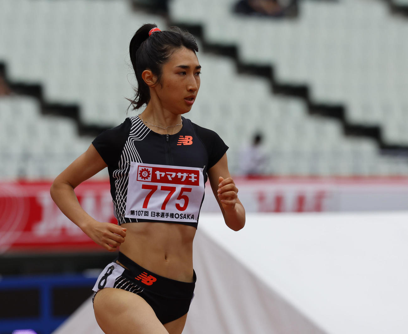 日本陸上競技選手権大会　女子1500メートル　予選1組1着で決勝進出を決めた田中希実（撮影・藤尾明華）