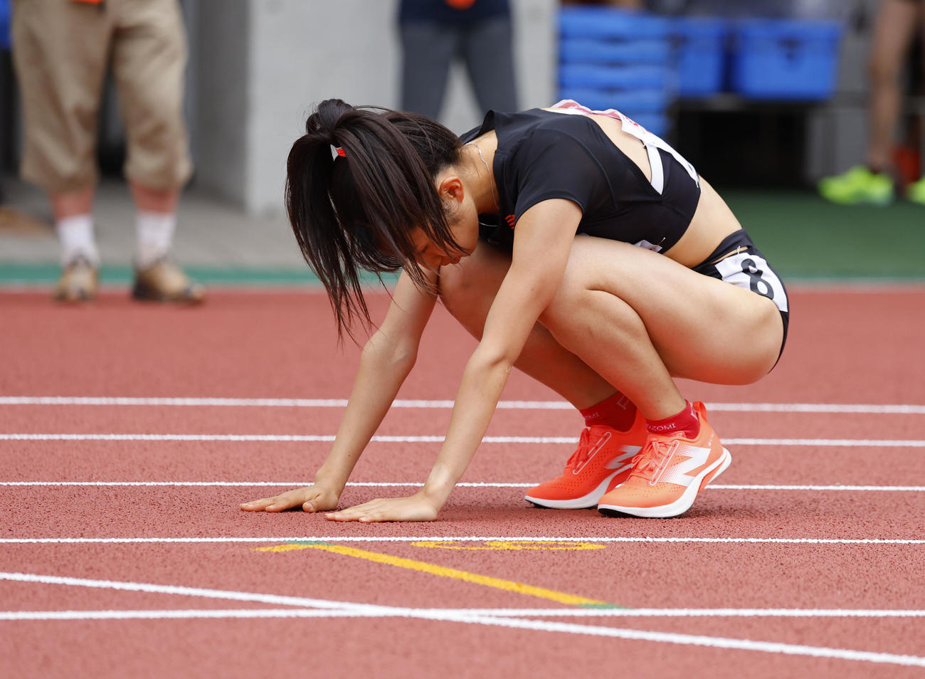 日本陸上競技選手権大会　女子1500メートル　レースに臨む田中希実（撮影・藤尾明華）