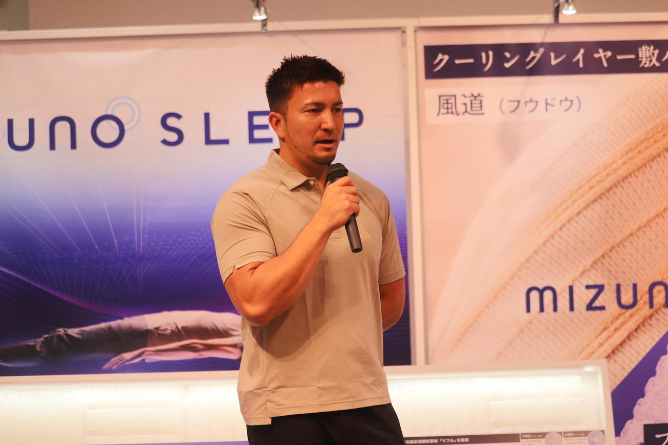 新製品イベントに出席したディーン元気（撮影・竹本穂乃加）