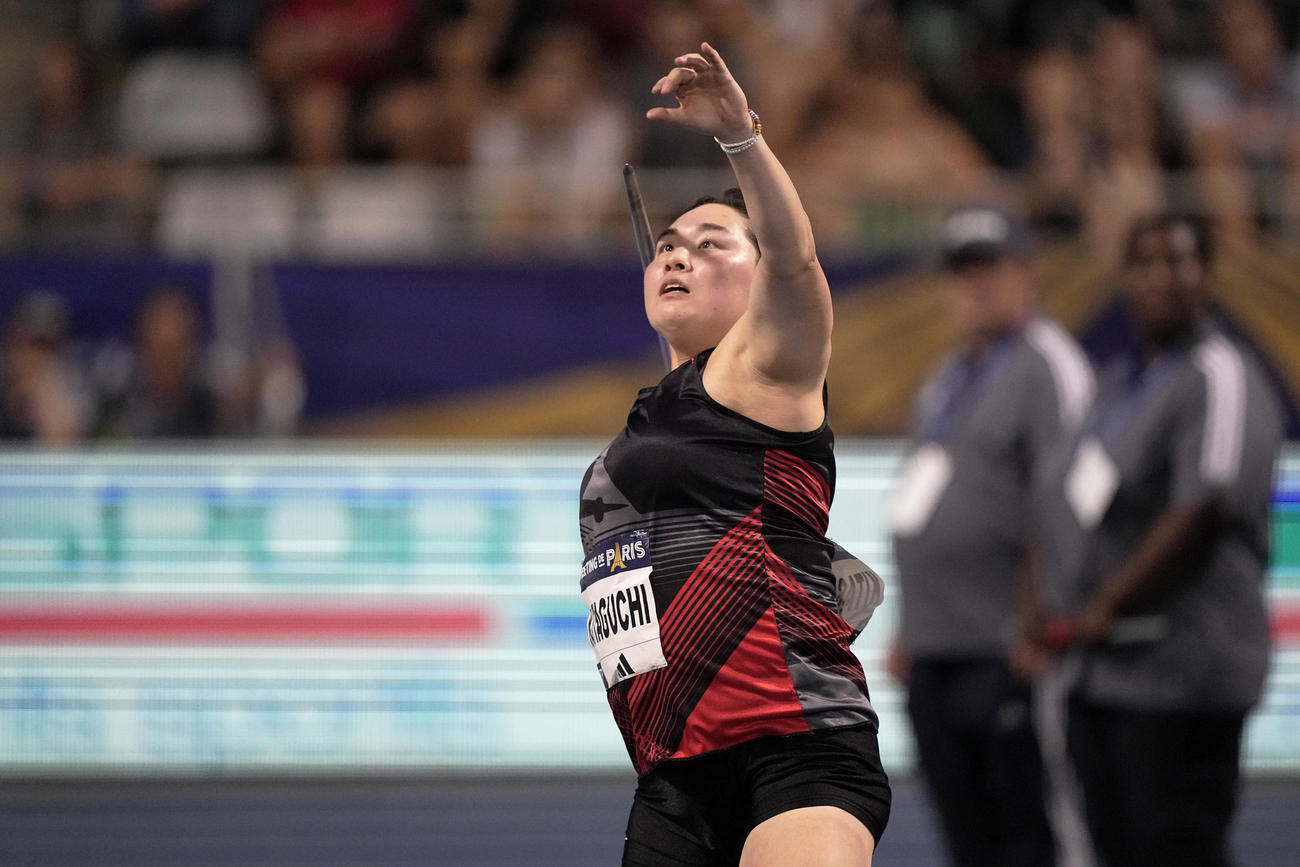 ダイヤモンドリーグ陸上競技大会 女子やり投げに出場した北口遥香（AP）