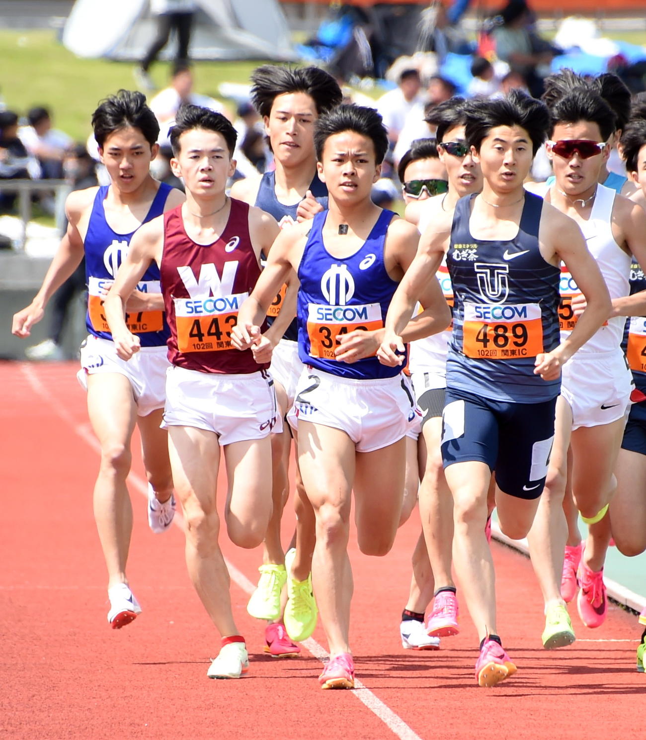 5月の関東インカレ男子1部1500メートルで4位入賞を果たした順大・大野（中央）