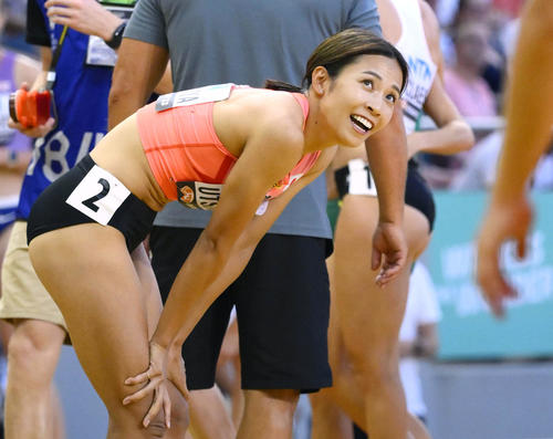 女子400 メートル 障害予選　4組8着だった宇都宮絵莉（共同）