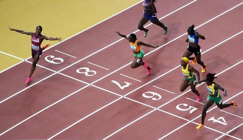 女子100ｍ決勝　優勝したのはリチャードソン（ロイター）