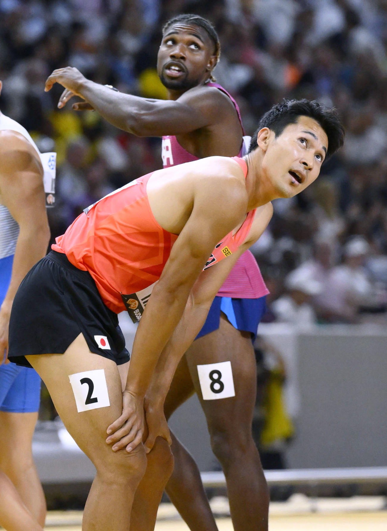 男子200メートル準決勝　1組7着で敗退した飯塚翔太（共同）