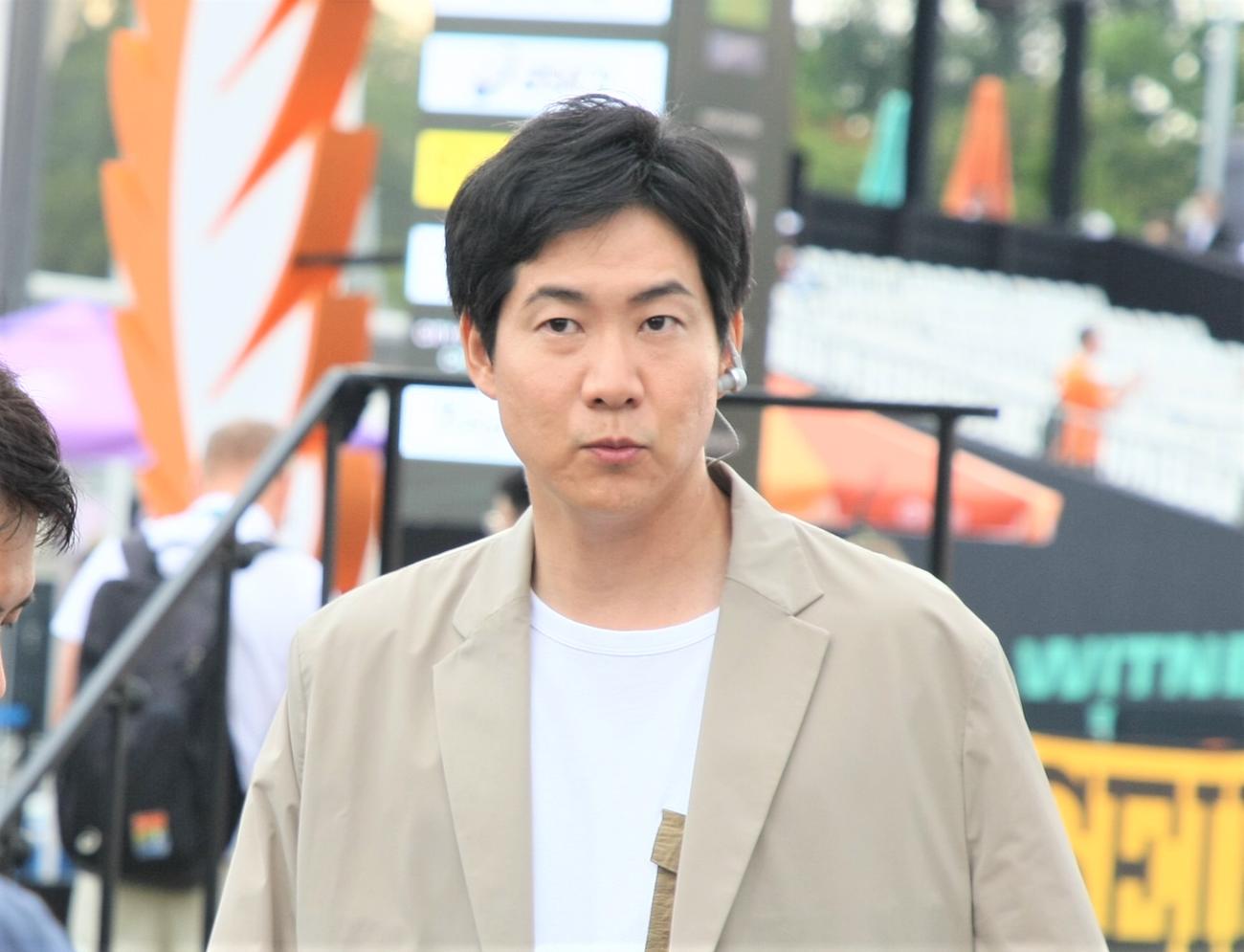 今大会からTBS系の陸上世界選手権の総合司会を務める石井大裕アナウンサー（撮影・藤塚大輔）