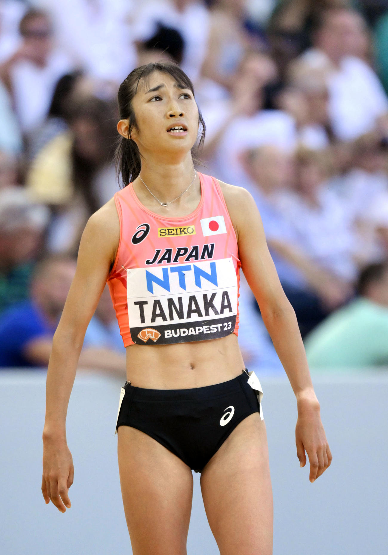 女子1500メートル準決勝  1組12着だった田中希実＝ブダペスト（共同）