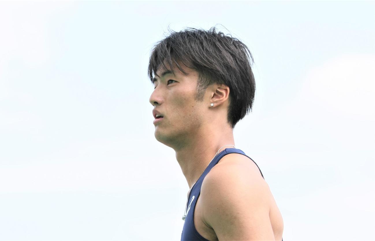 日本学生対校選手権男子100メートル準決勝　1組1着で決勝進出を決めた東洋大・柳田（撮影・藤塚大輔）