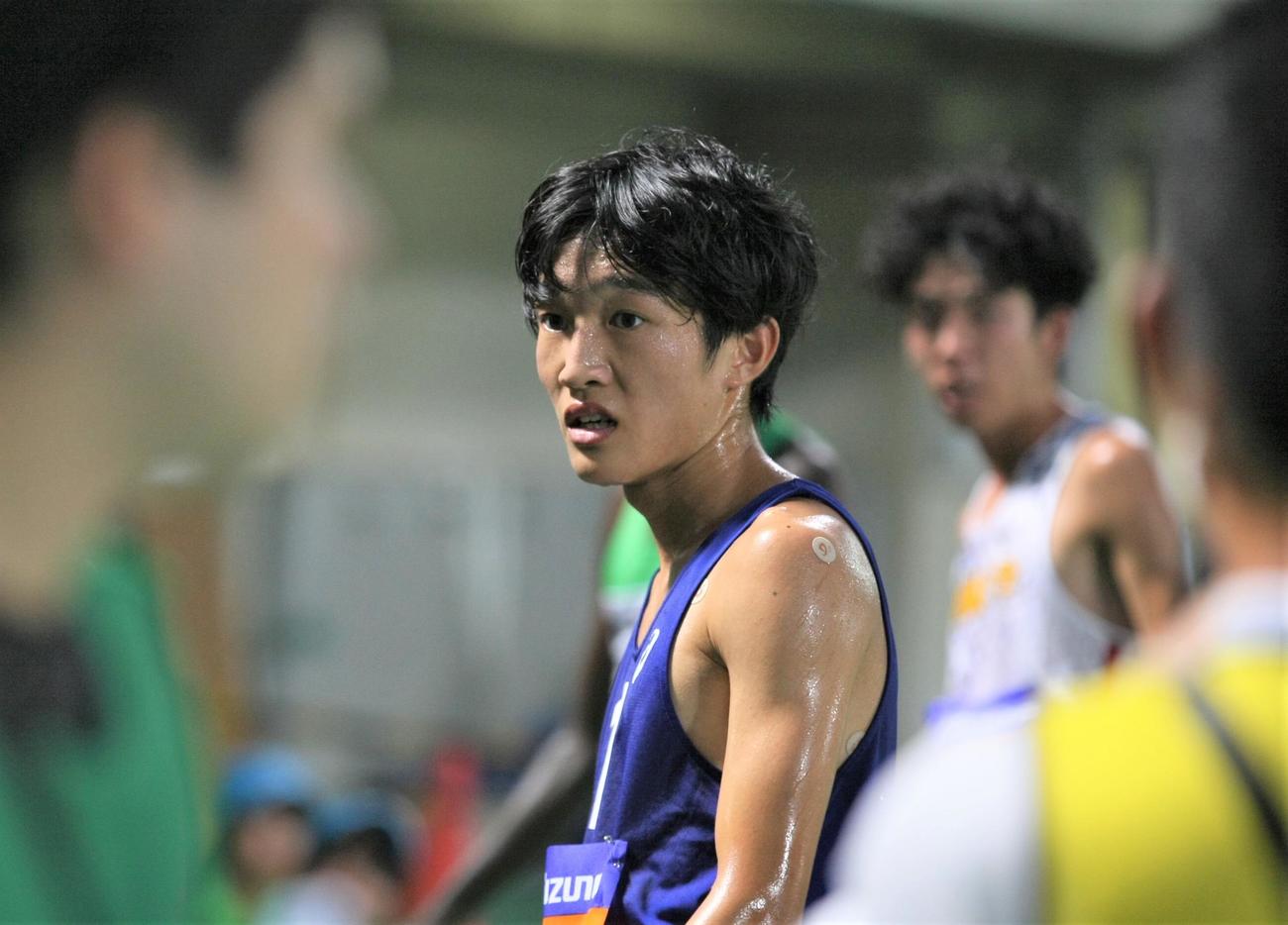 日本学生対校選手男子5000メートル決勝　日本人トップとなる4位に入った順大・吉岡（撮影・藤塚大輔）