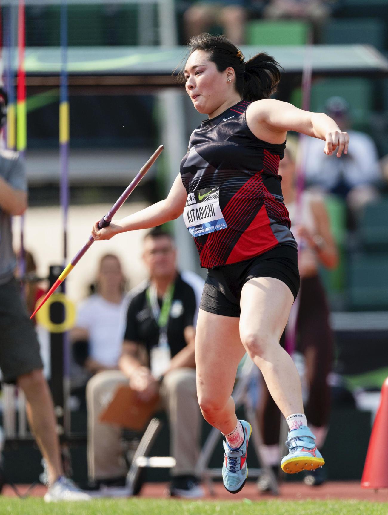 陸上のダイヤモンドリーグ・ファイナル女子やり投げで優勝した北口（ゲッティ＝共同）