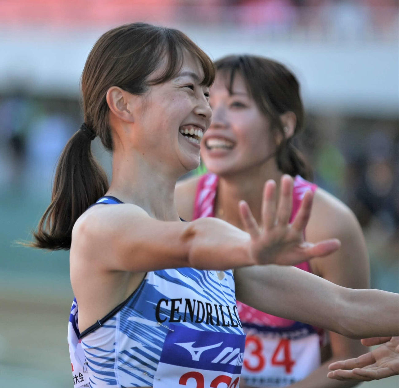 全日本実業団対抗選手権　女子100メートル障害で12秒97で優勝した大松（撮影・藤塚大輔）