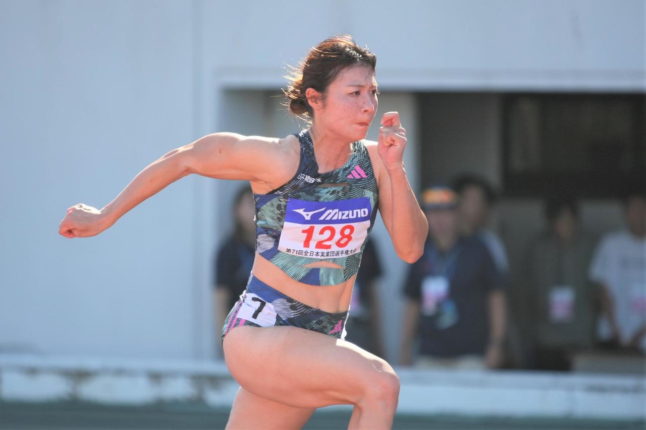 全日本実業団対抗選手権　女子100メートル障害で2位となった福部（撮影・藤塚大輔）