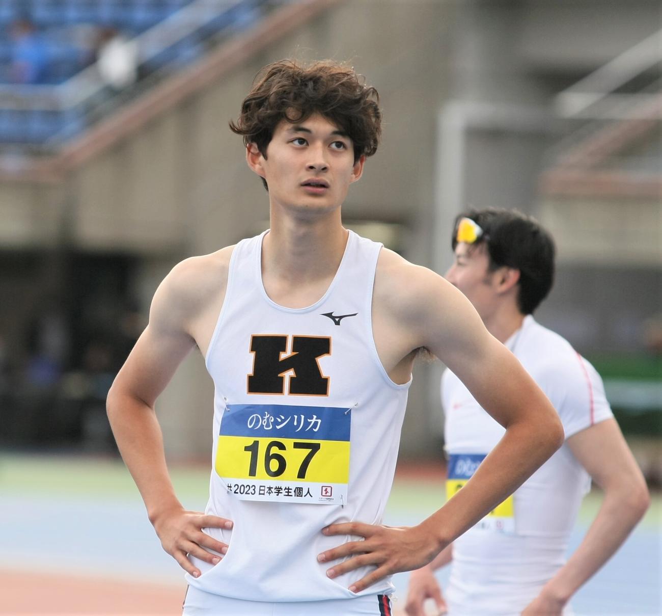 日本学生個人選手権に出場した慶大・豊田（2023年4月21日撮影）