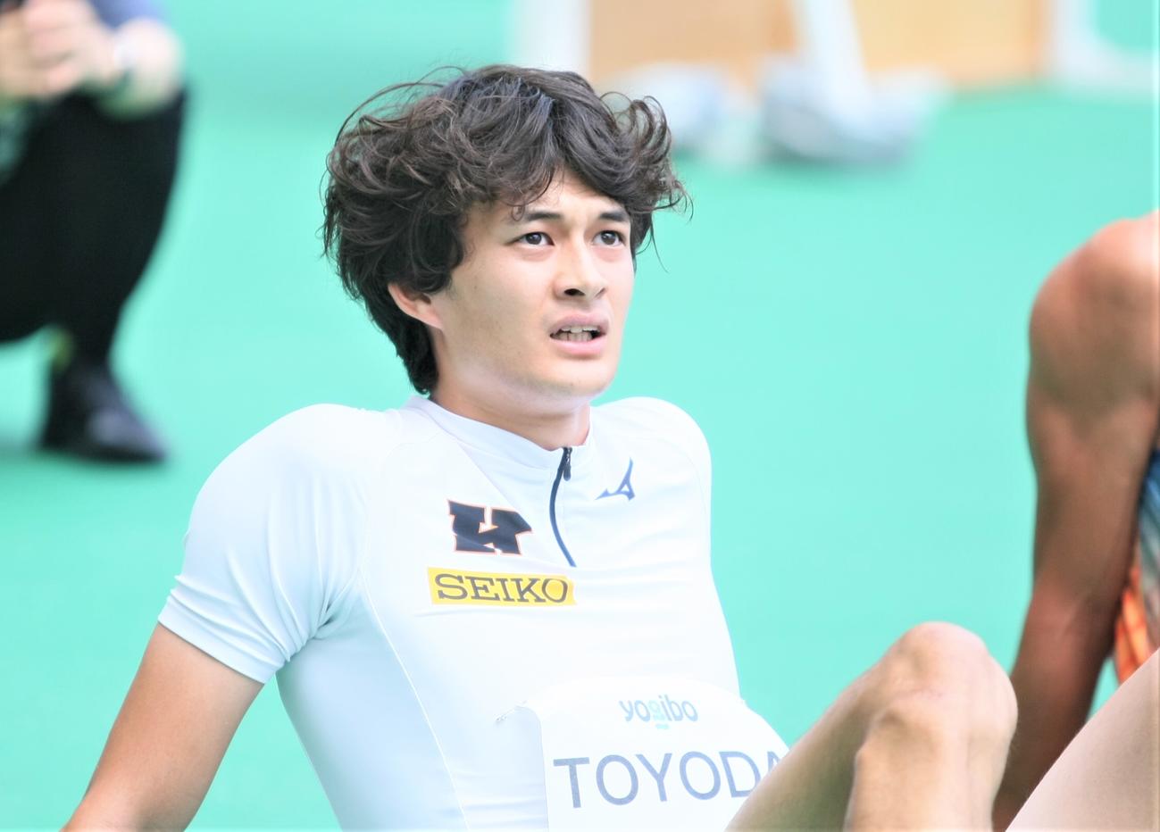 陸上アスレチックスチャレンジカップ　男子400メートル障害でパリ五輪の参加標準記録を突破した豊田（撮影・藤塚大輔）