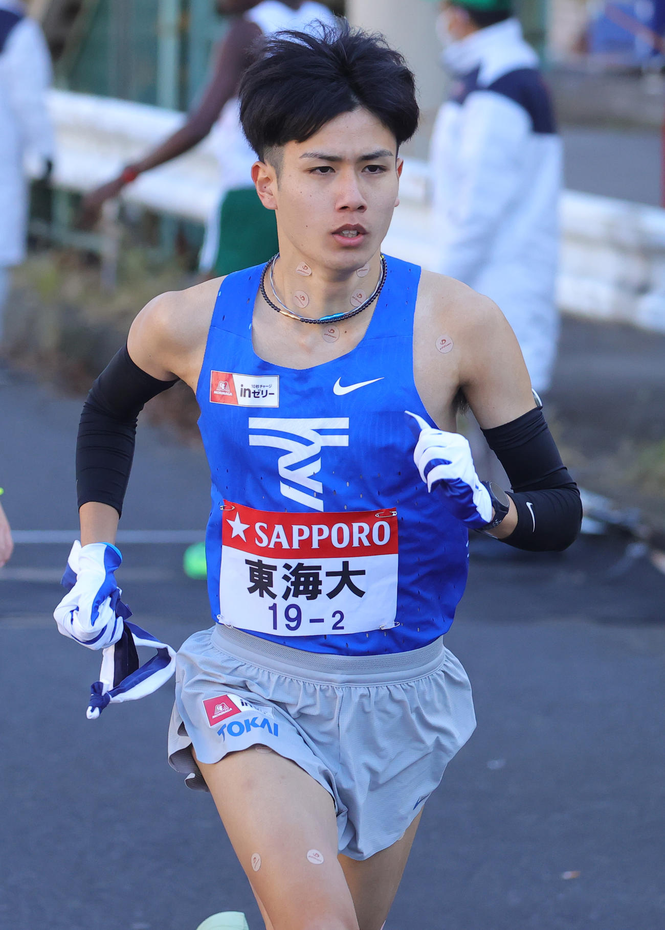 第99回箱根駅伝で力走する東海大の石原翔太郎（2023年1月2日撮影）