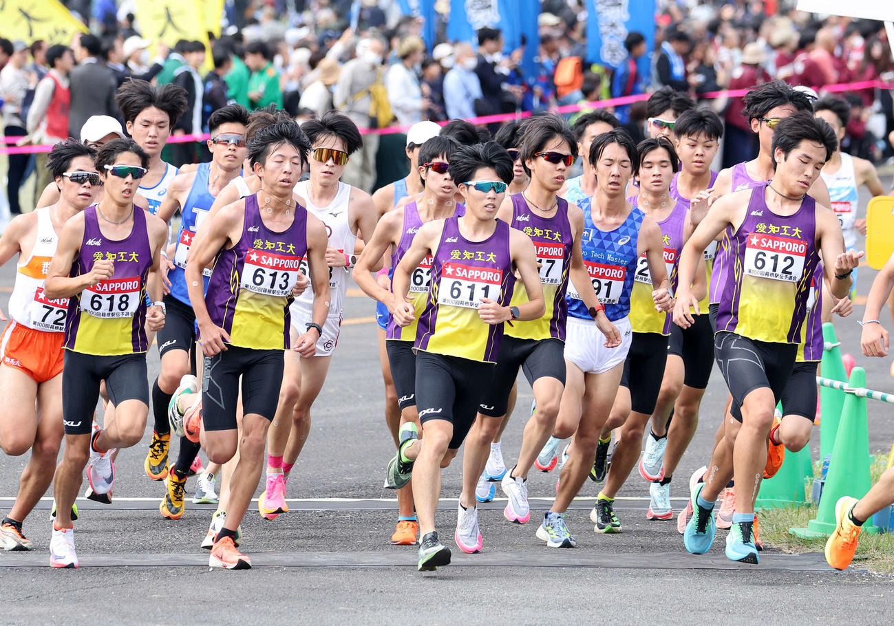 力走する愛知工大の選手たち（撮影・鈴木正人）