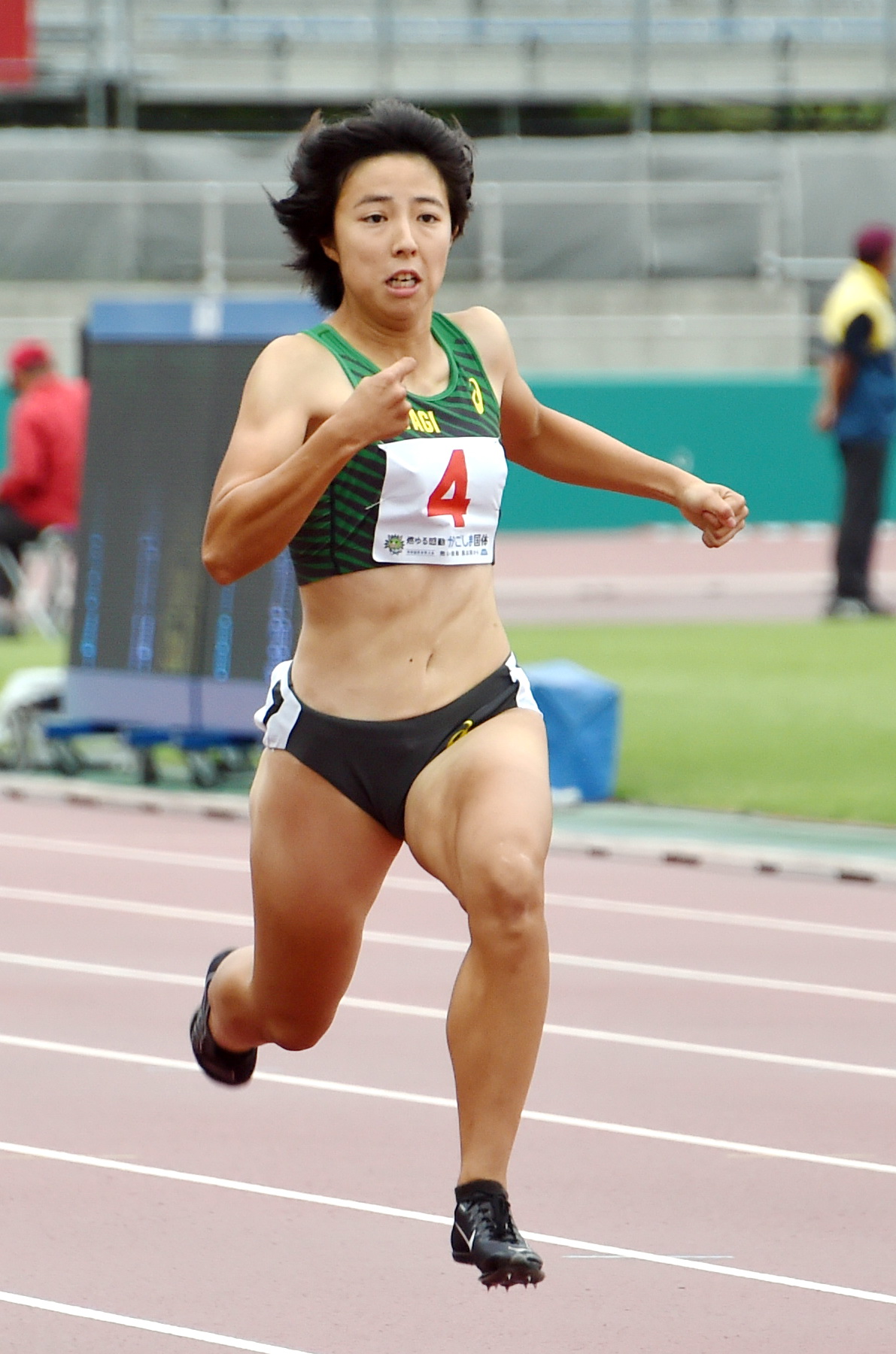 成年女子100メートルで5位に入った宮城・三浦