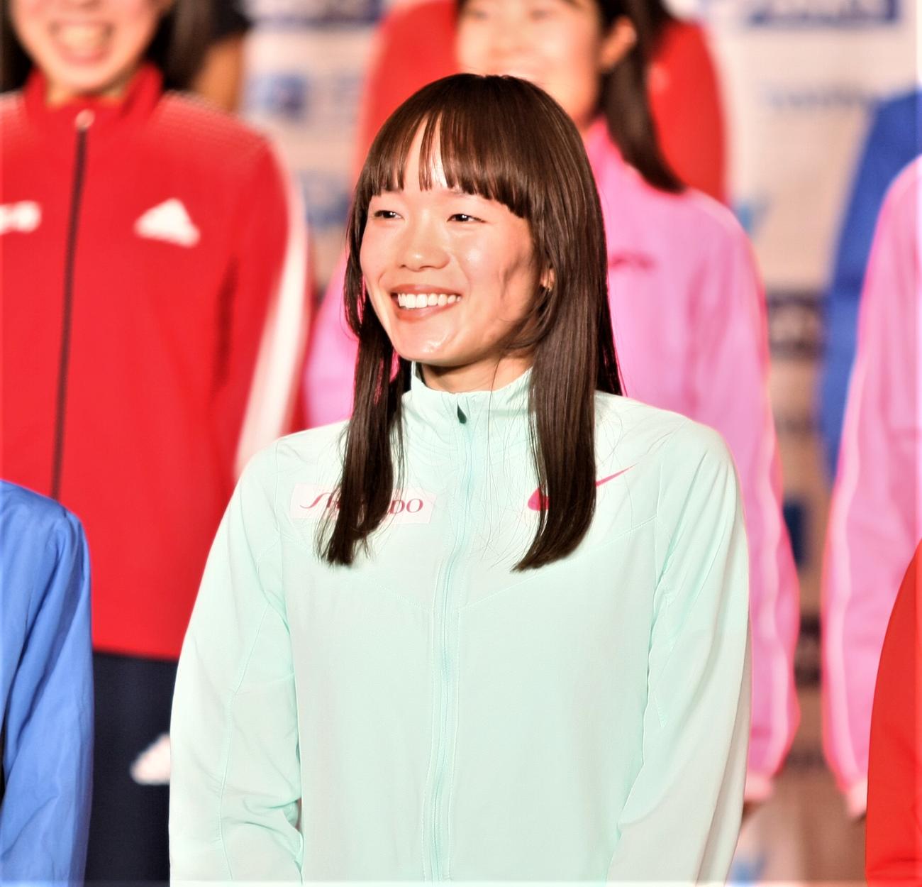 マラソングランドチャンピオンシップ（MGC）の出場選手会見に出席した一山（撮影・藤塚大輔）