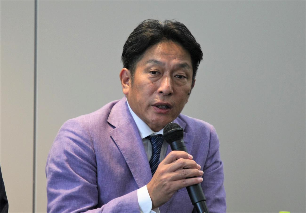 スポーツ指導に関する講演会に出席した青学大陸上競技部の原監督（撮影・藤塚大輔）