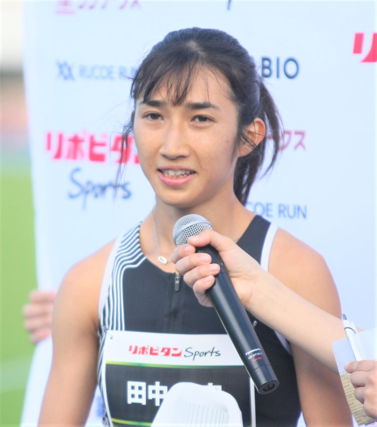 陸上中距離大会「MDC」女子800メートルで優勝した田中（撮影・藤塚大輔）