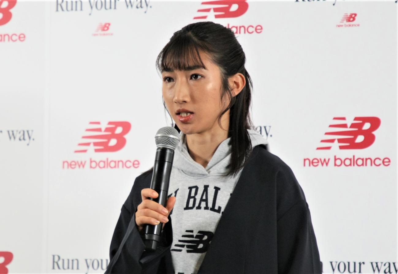 今季の活動報告会に出席した陸上女子中長距離の田中（撮影・藤塚大輔）